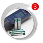 Includes (4) AAA 
batteries for operation 
and easy replacement