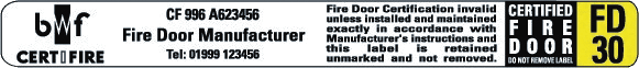 Fire door rating label