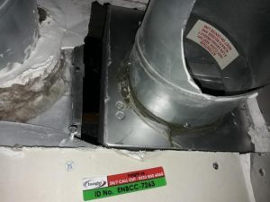 Fire compartment not installed around fire damper