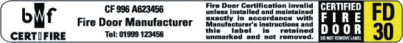 Fire door rating label