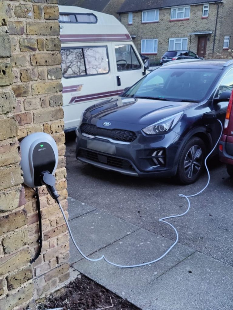 Home electric car charging point